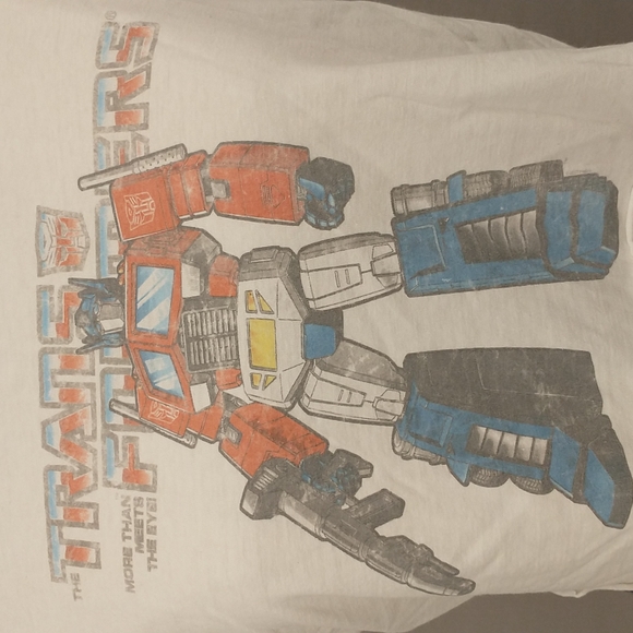 Vintage Transformers T Shirt Cut Off to Crop Soft & Worn Graphic Tee 2007 Robot - Picture 2 of 11